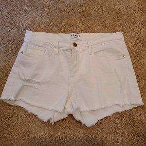 Frame white denim cut off shorts 28